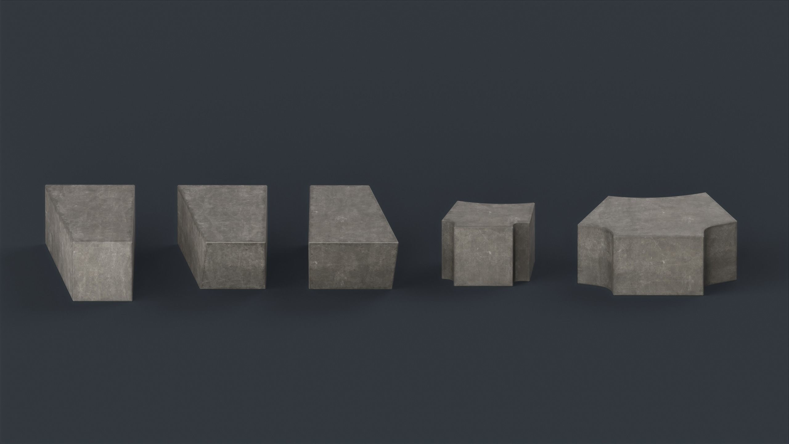 Modern Outdoor Bench 90 PBR Game Ready Low-poly 3D model_7