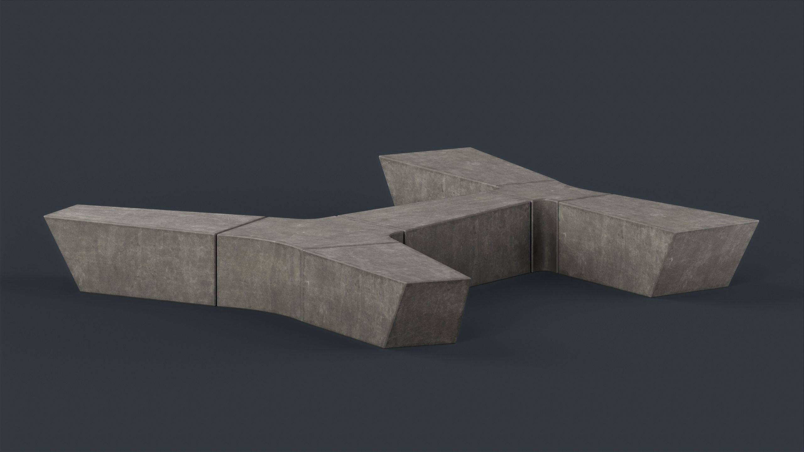 Modern Outdoor Bench 90 PBR Game Ready Low-poly 3D model_10