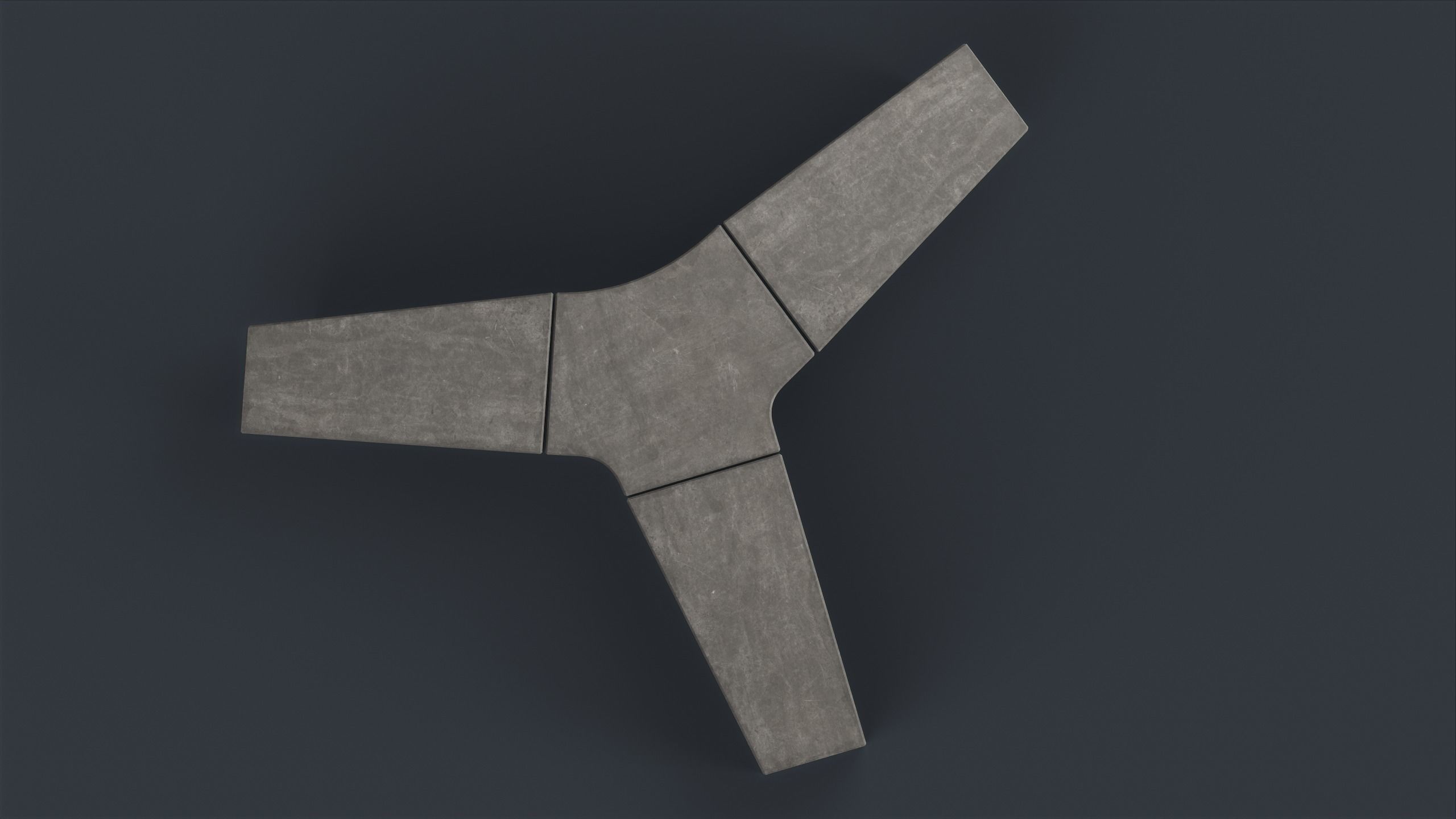 Modern Outdoor Bench 90 PBR Game Ready Low-poly 3D model_1