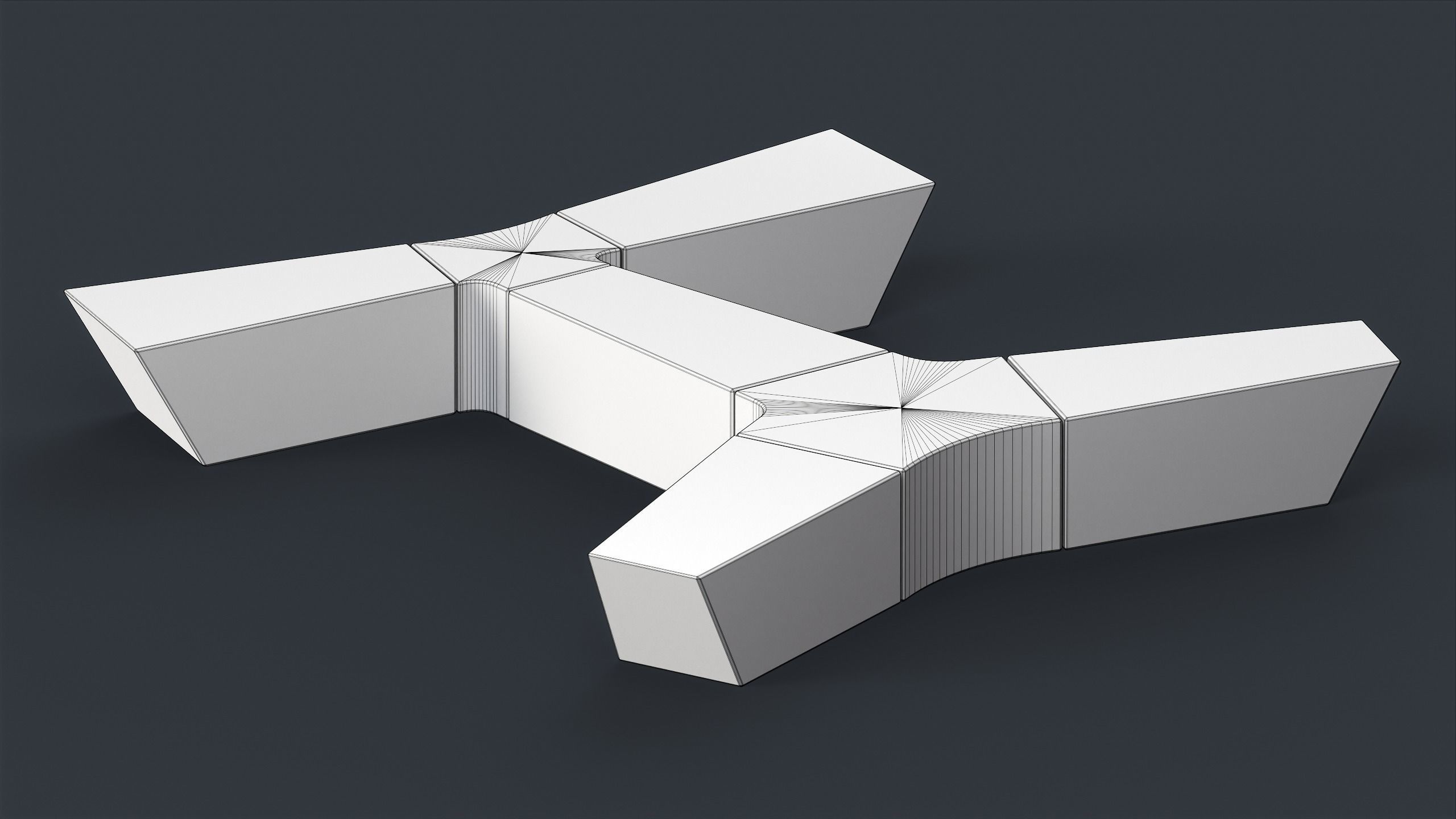 Modern Outdoor Bench 90 PBR Game Ready Low-poly 3D model_27