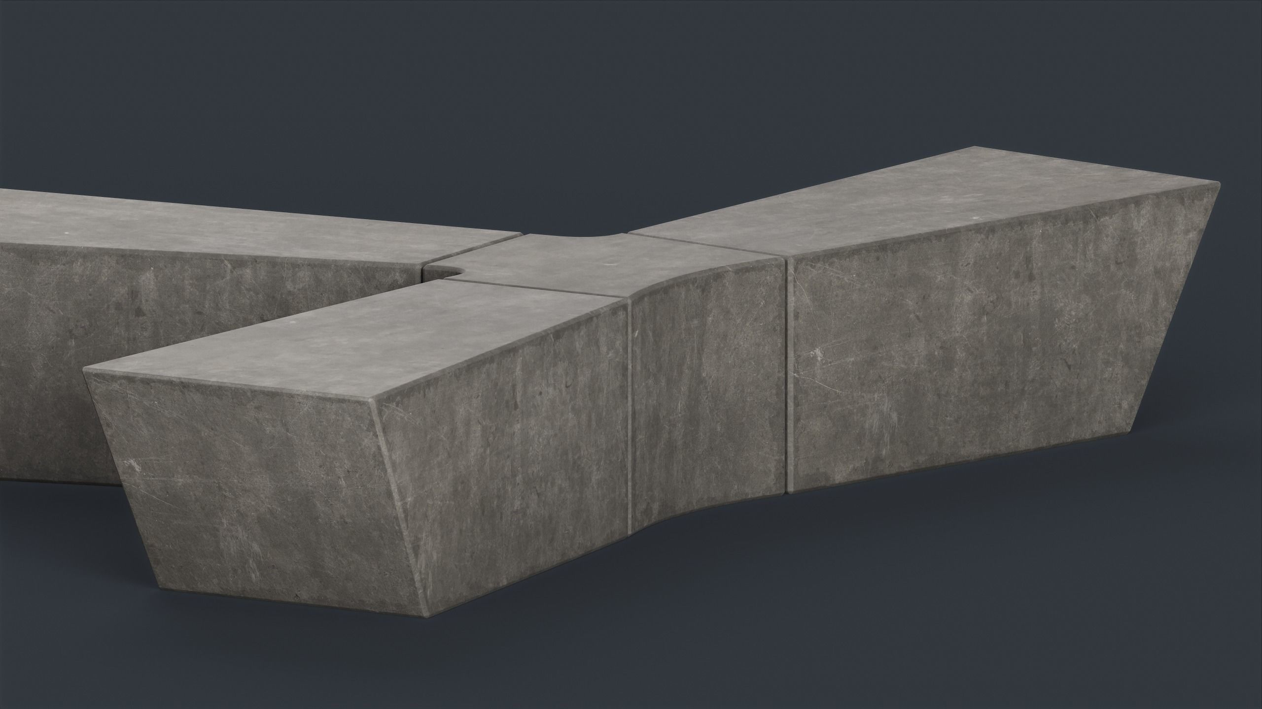 Modern Outdoor Bench 90 PBR Game Ready Low-poly 3D model_23