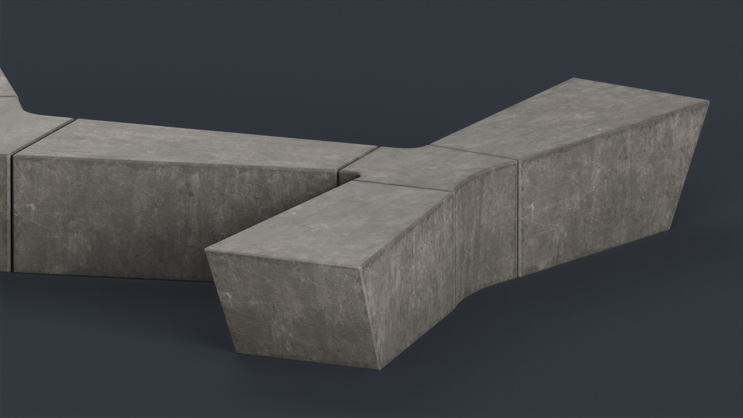 Modern Outdoor Bench 90 PBR Game Ready Low-poly 3D model_12