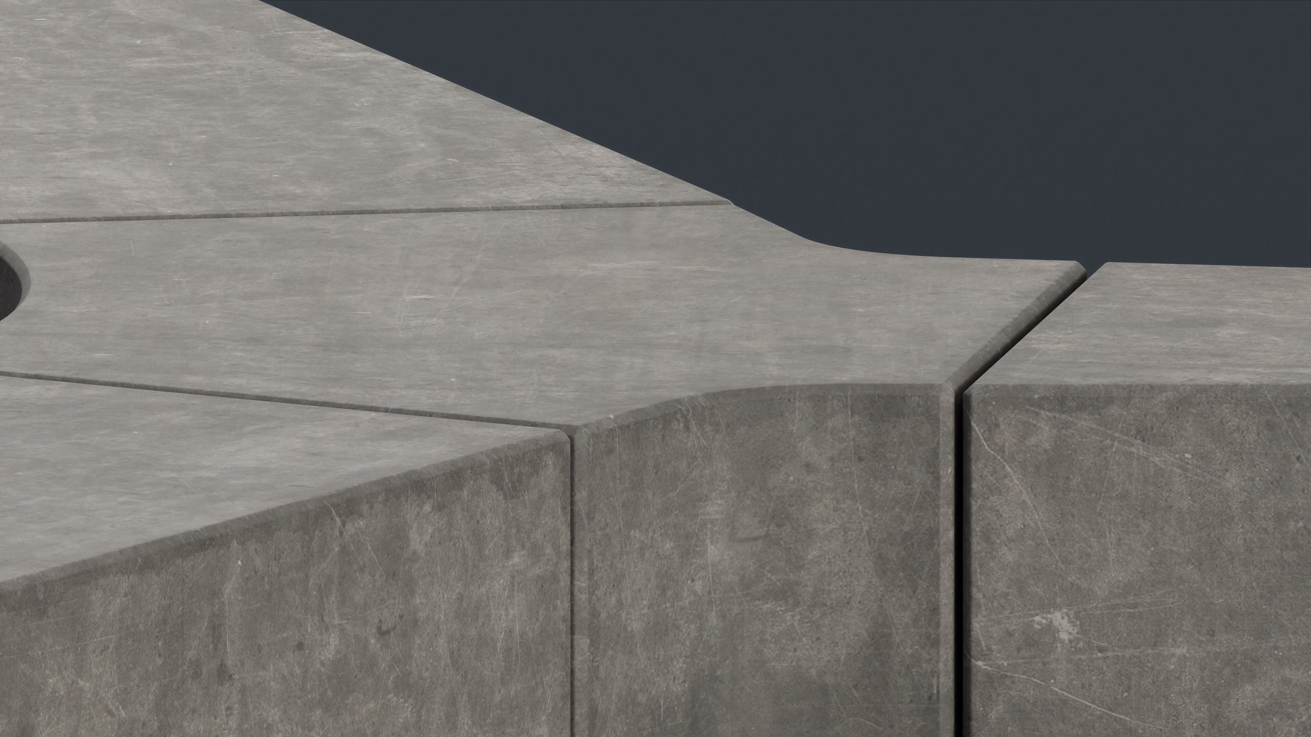 Modern Outdoor Bench 90 PBR Game Ready Low-poly 3D model_25