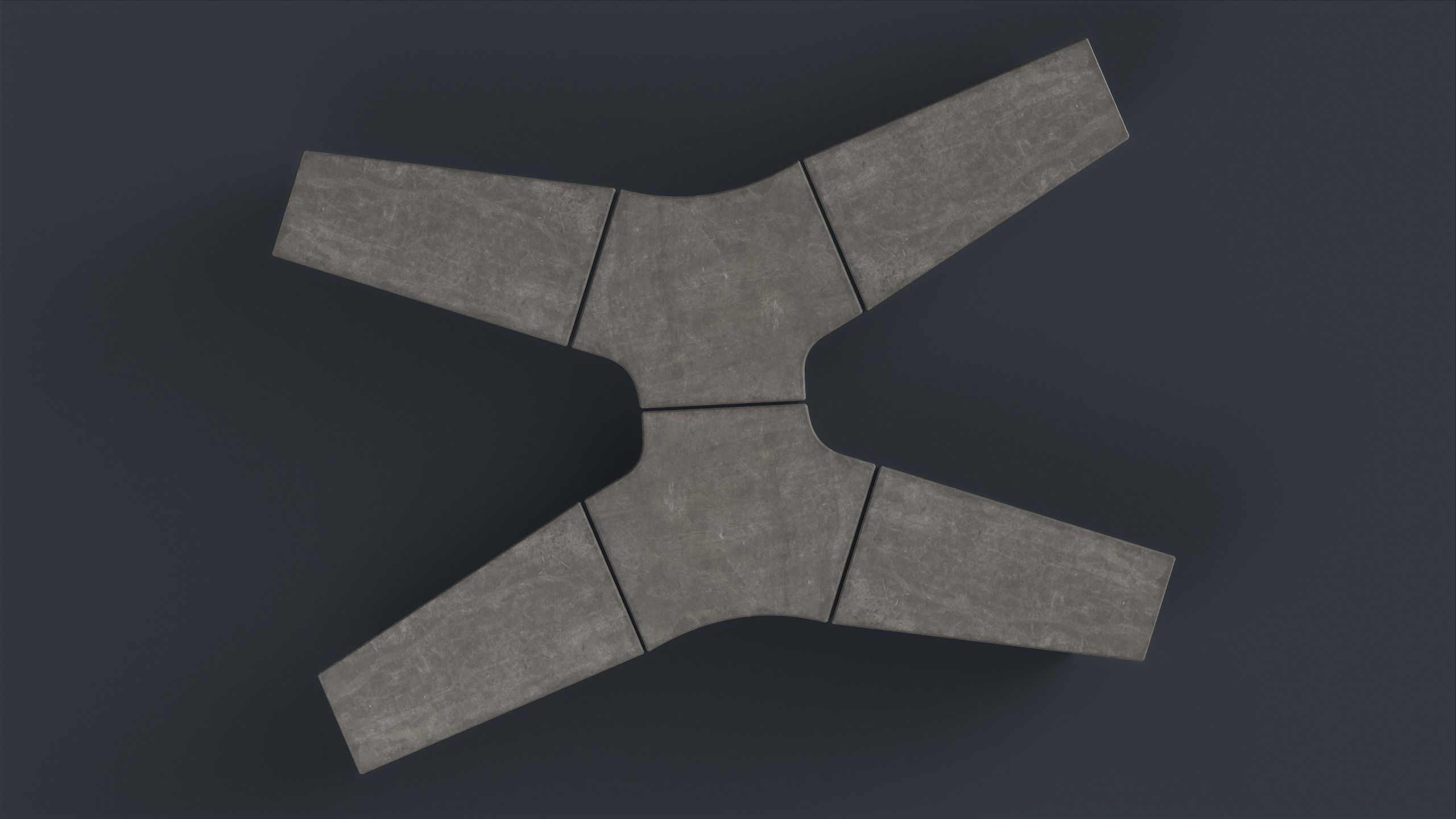 Modern Outdoor Bench 90 PBR Game Ready Low-poly 3D model_5