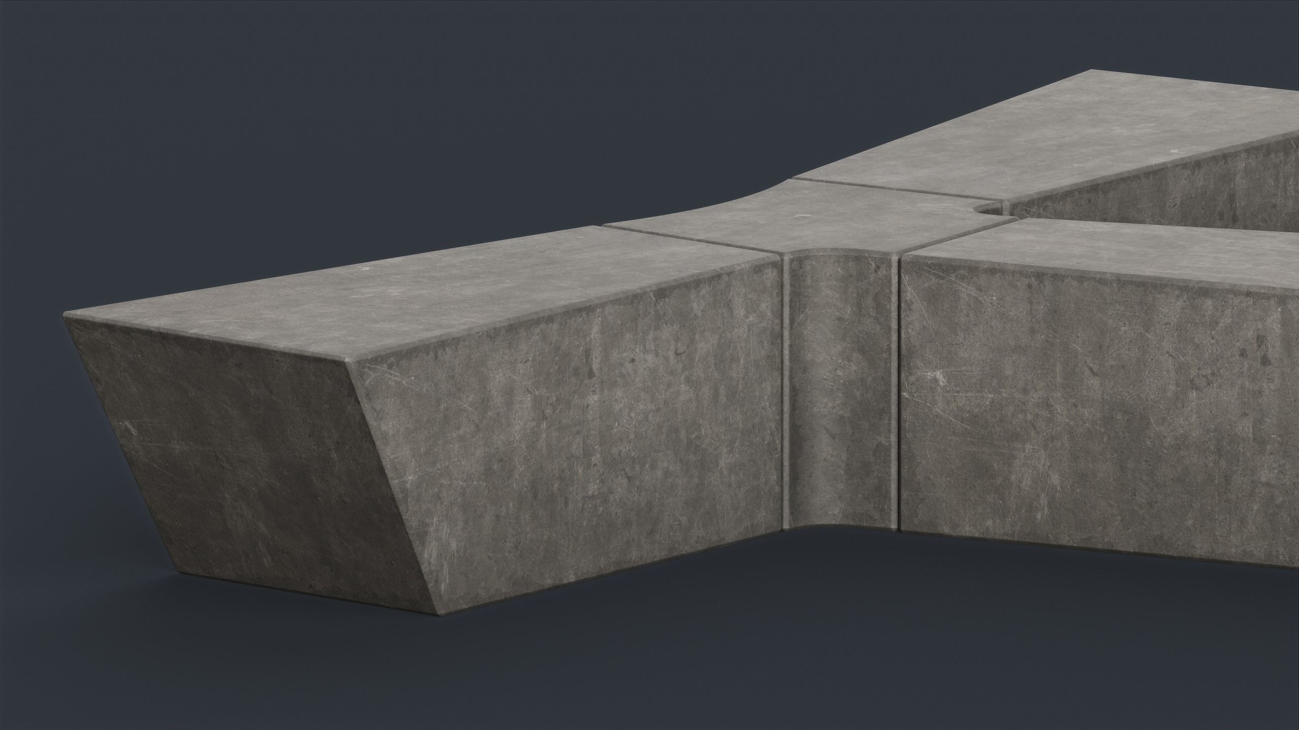 Modern Outdoor Bench 90 PBR Game Ready Low-poly 3D model_22