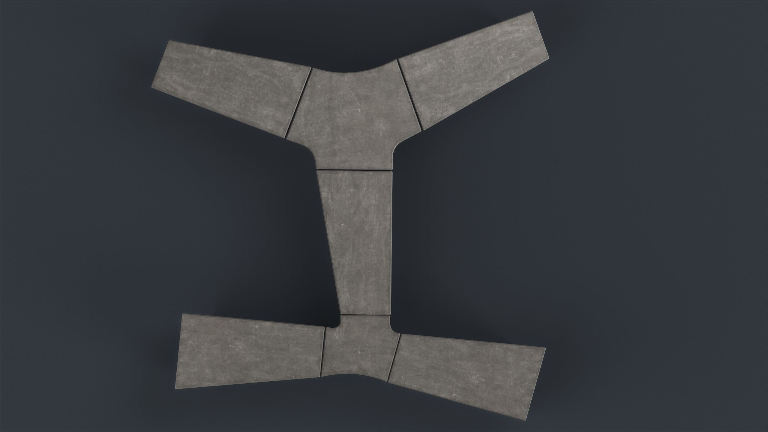 Modern Outdoor Bench 90 PBR Game Ready Low-poly 3D model_3