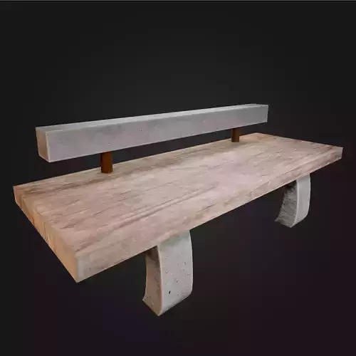 Park bench Japan Garden Torii Lowpoly Vr AR Low-poly 3D model