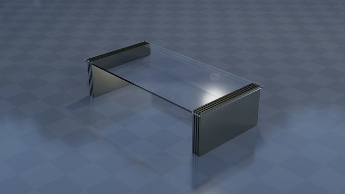 3D model Rectangle Glass Table VR / AR / low-poly | CGTrader