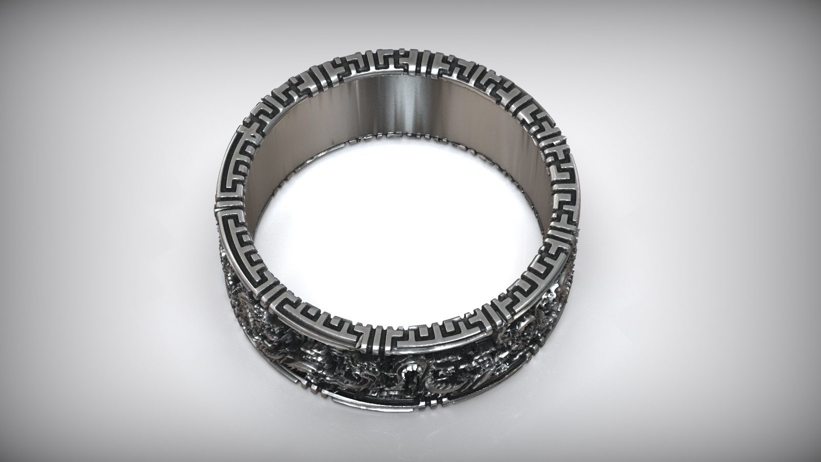 Chinese Dragon Traditional Ornament Wedding Band 3D print model_6