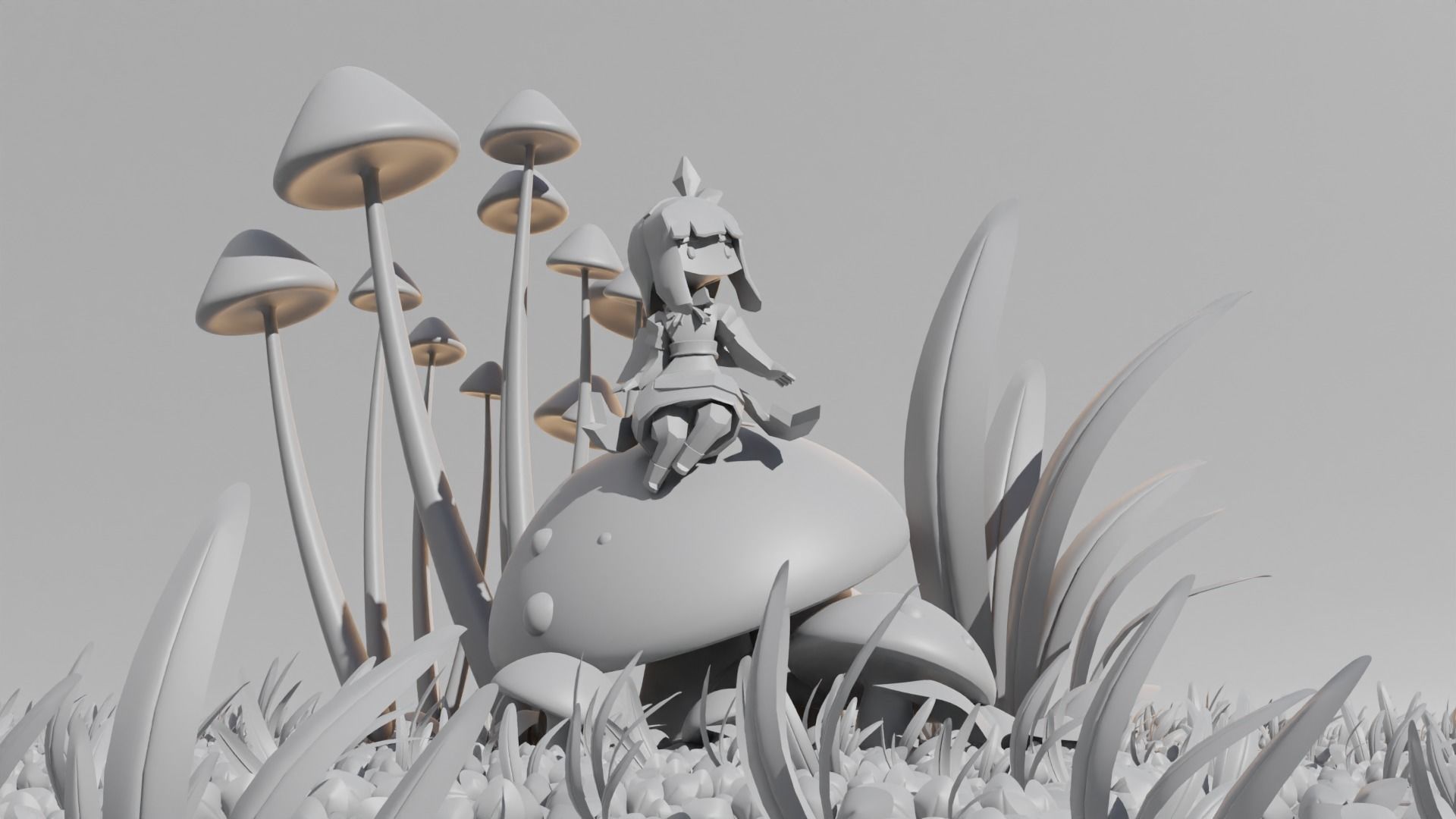 ALICE with a shroomm Low-poly 3D model_2