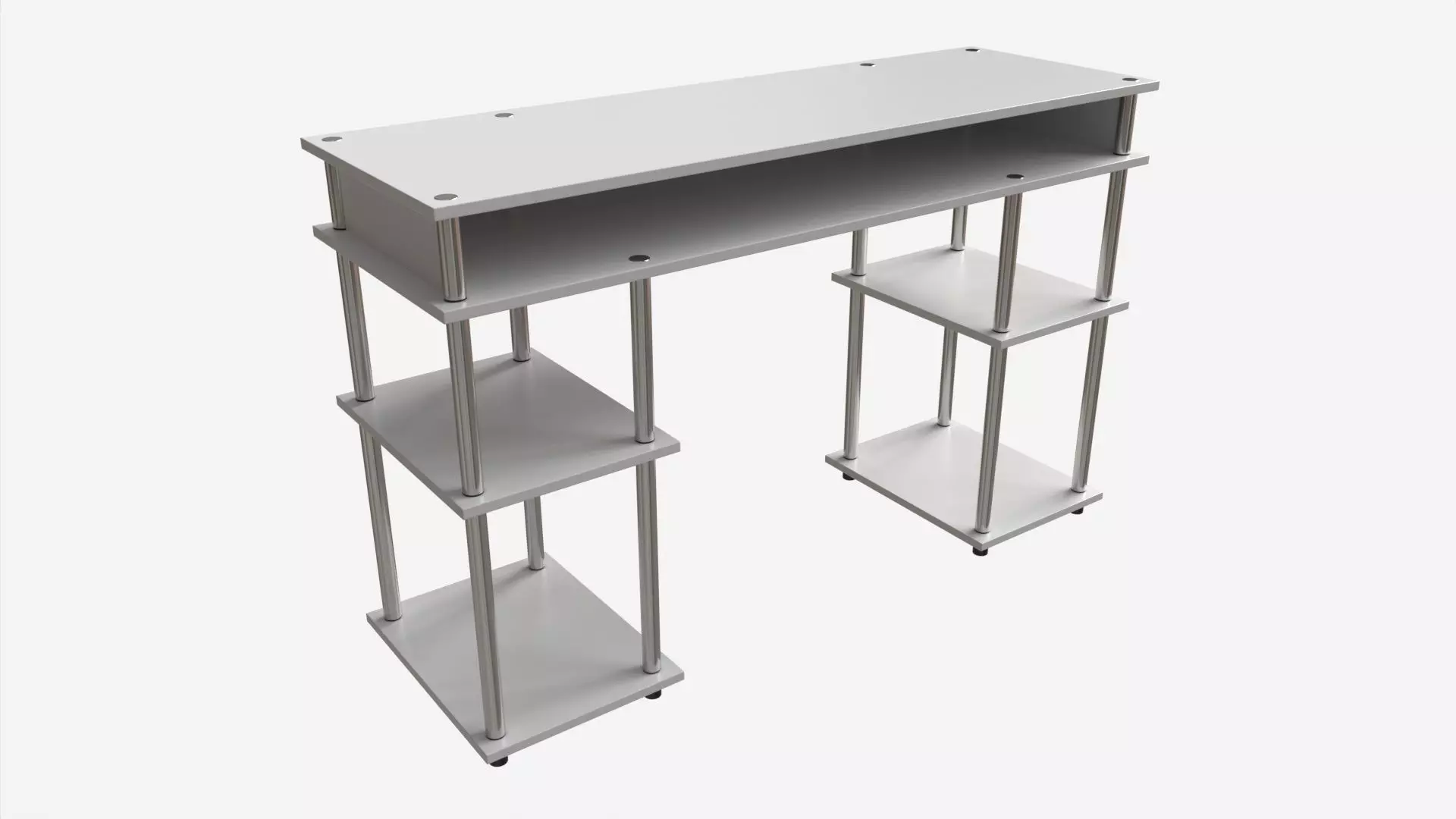 Student Shelves Desk 3D model_0