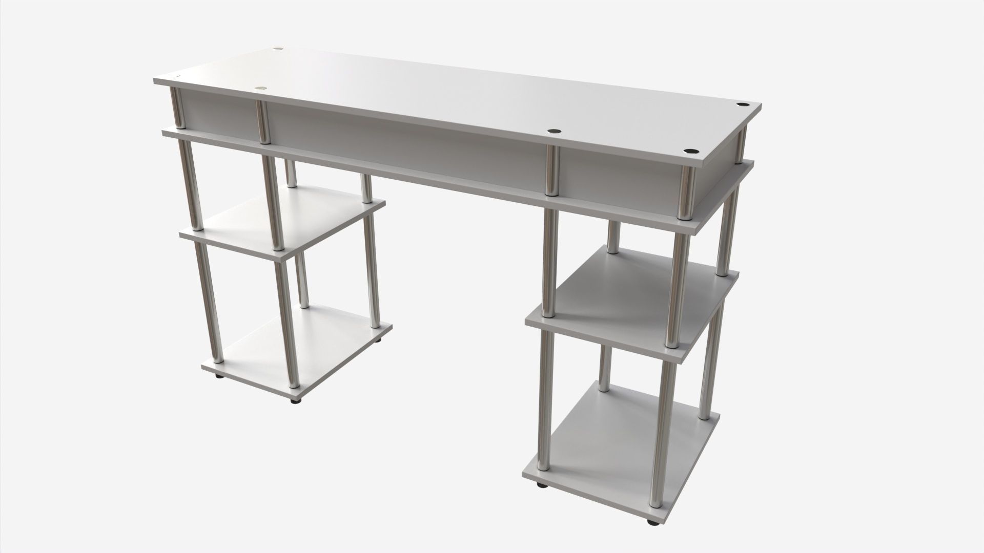 Student Shelves Desk 3D model_2