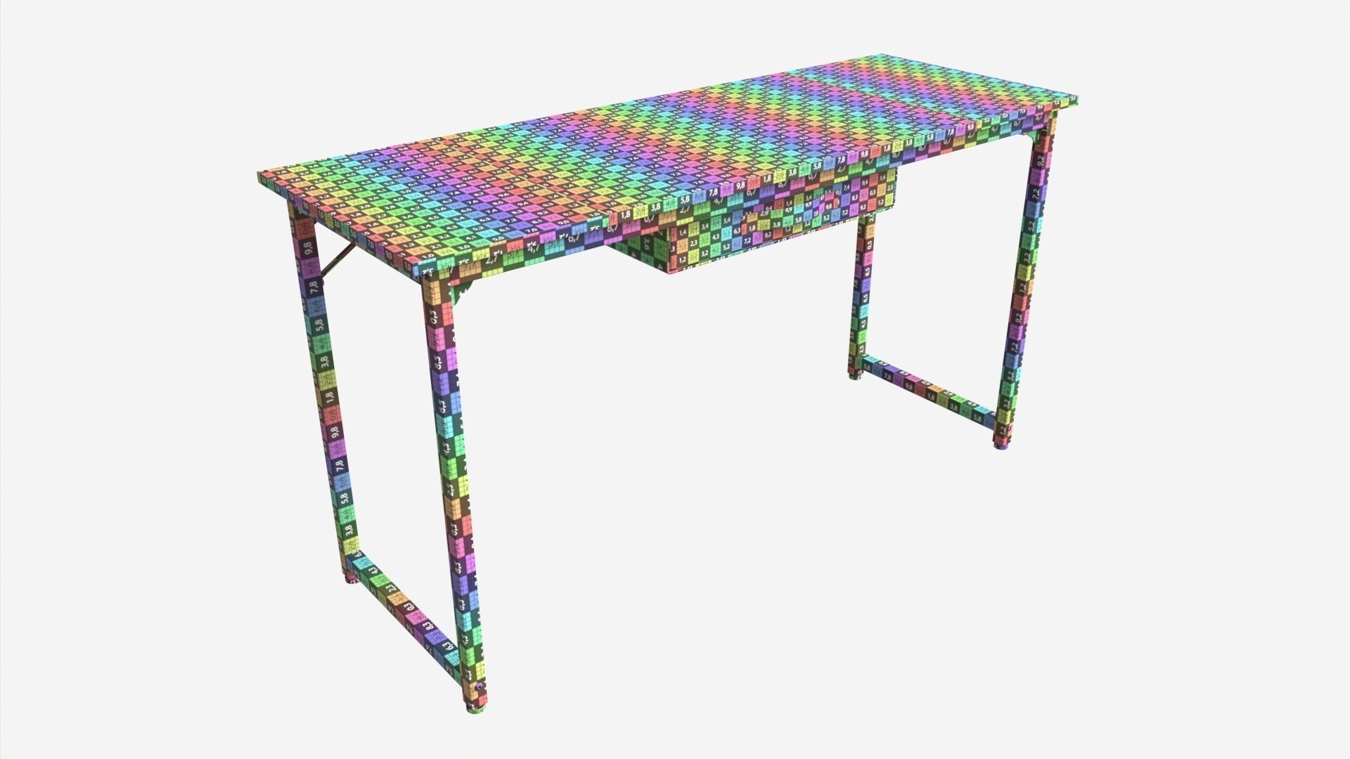 Study Writing Table for Home Office 3D model_7