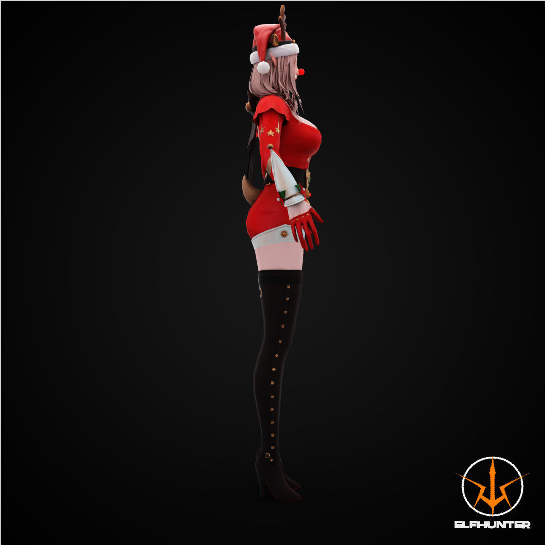 EXCLUSIVE ELF HUNTER EDITION RIGGED CHARACTER ELF CHRISTMAS Low-poly 3D model_3