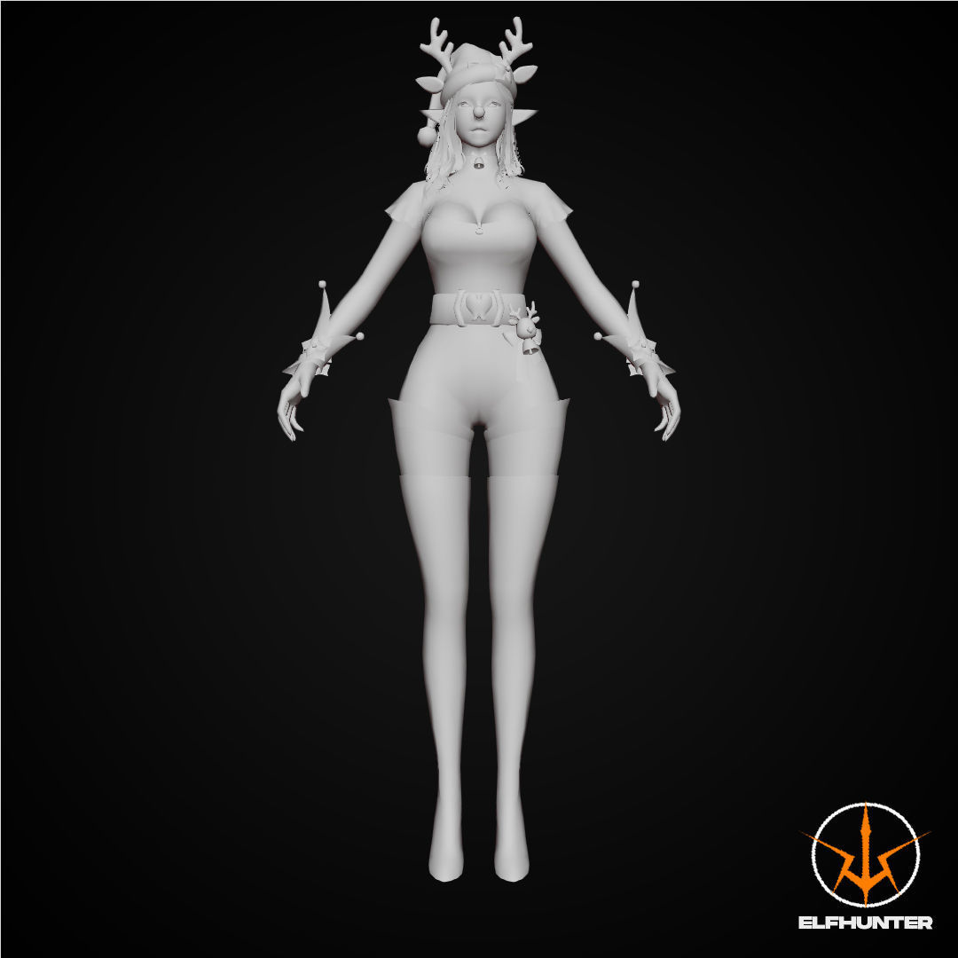 EXCLUSIVE ELF HUNTER EDITION RIGGED CHARACTER ELF CHRISTMAS Low-poly 3D model_6
