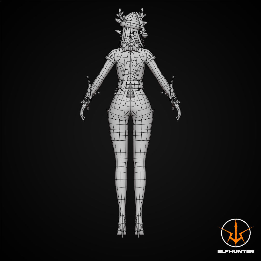 EXCLUSIVE ELF HUNTER EDITION RIGGED CHARACTER ELF CHRISTMAS Low-poly 3D model_12