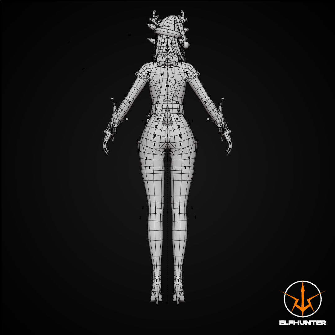 EXCLUSIVE ELF HUNTER EDITION RIGGED CHARACTER ELF CHRISTMAS Low-poly 3D model_16