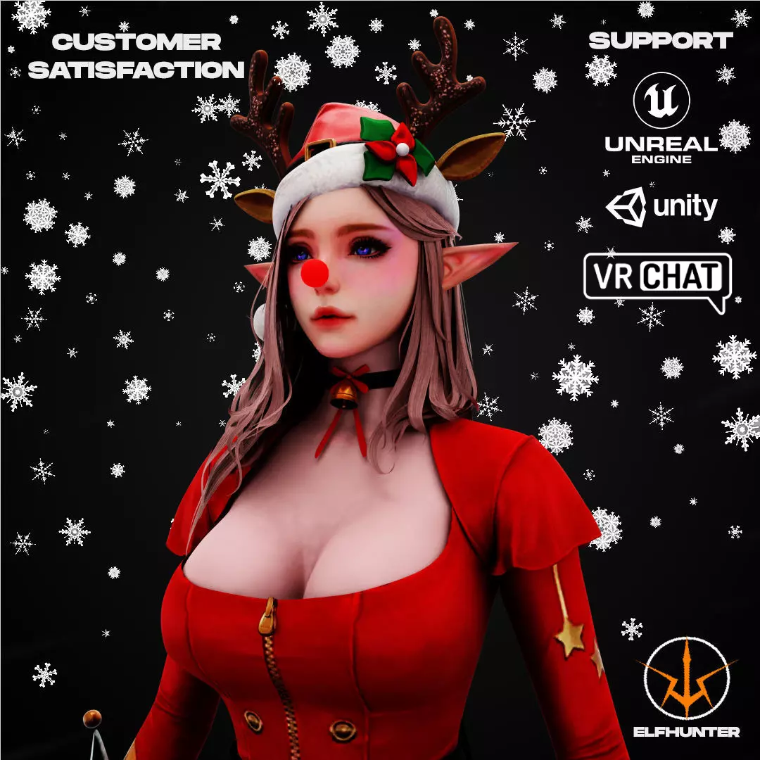 EXCLUSIVE ELF HUNTER EDITION RIGGED CHARACTER ELF CHRISTMAS Low-poly 3D model_0