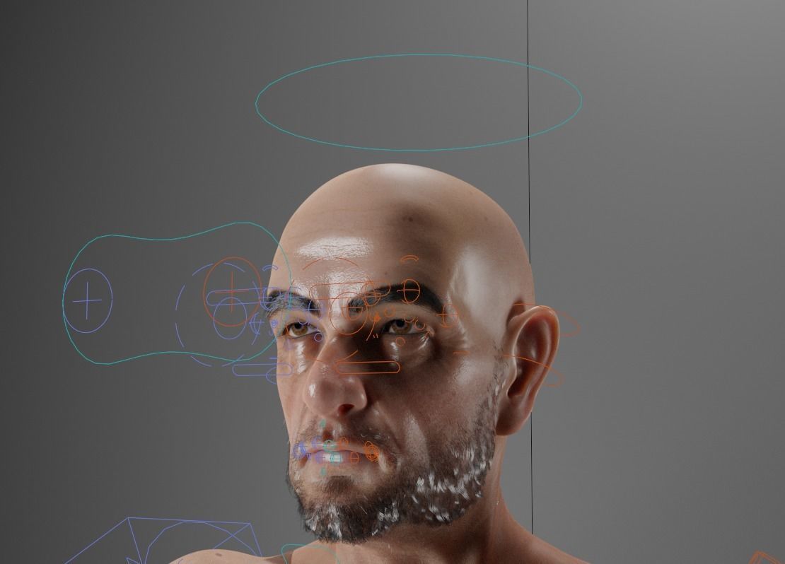 Realistic Old Man Character - Fully Rigged and PBR Low-poly 3D model_11