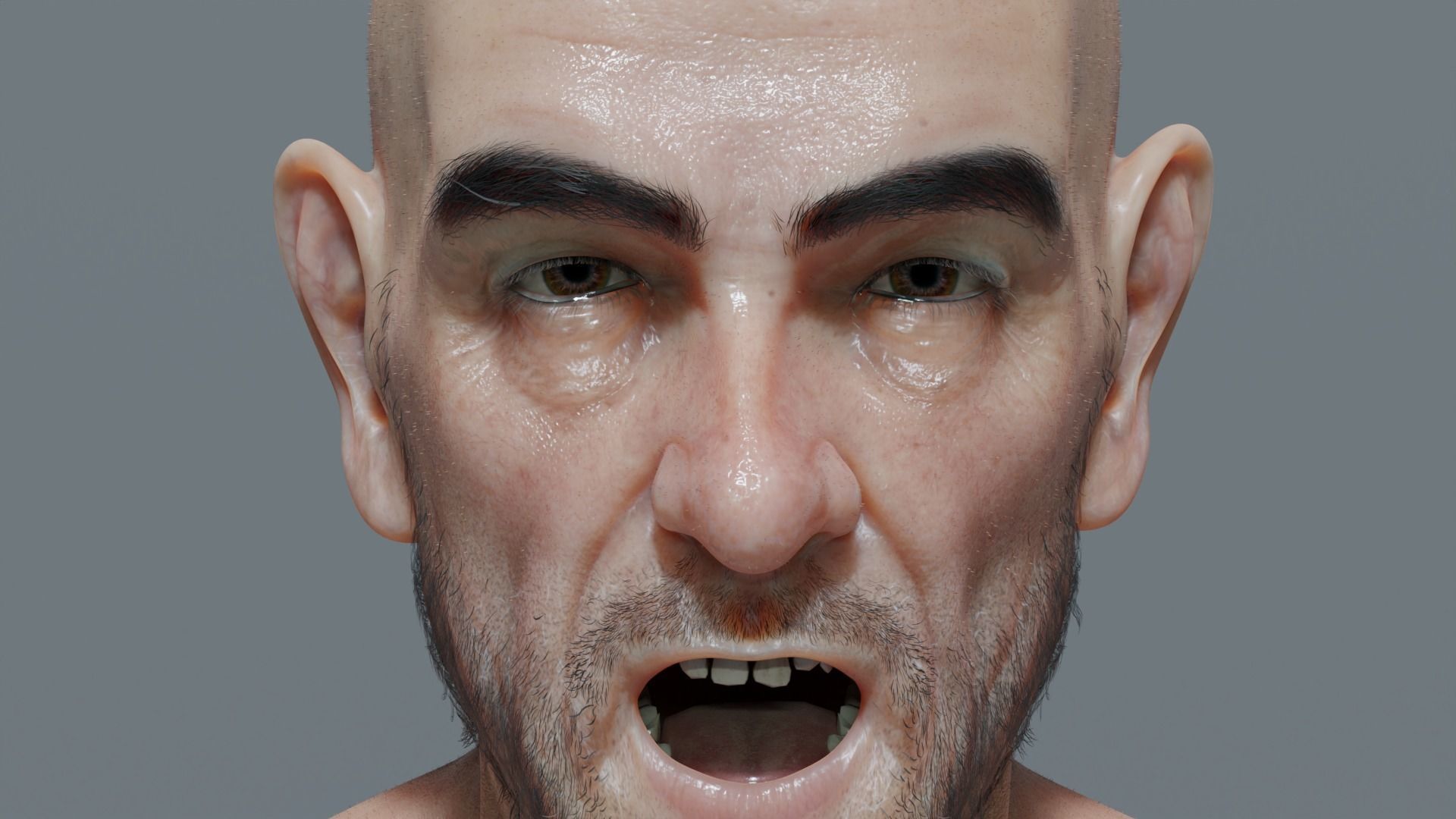 Realistic Old Man Character - Fully Rigged and PBR Low-poly 3D model_2
