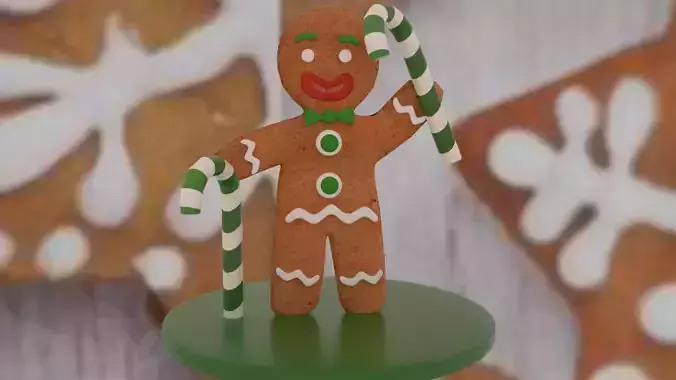Christmas Gingerbread man 3D print model