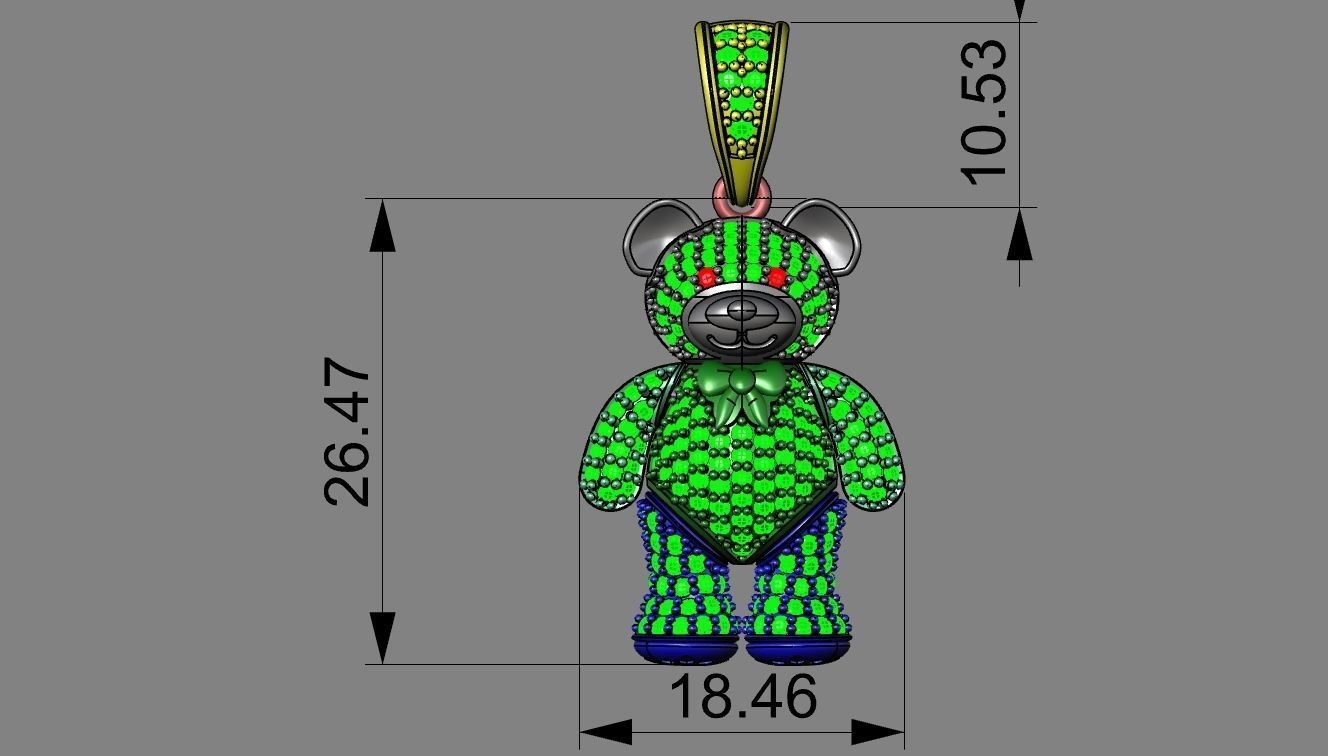 Teddy bear 2 3D print model_1