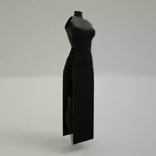 Womens elegant dress with side cutouts and stockings 3D model
