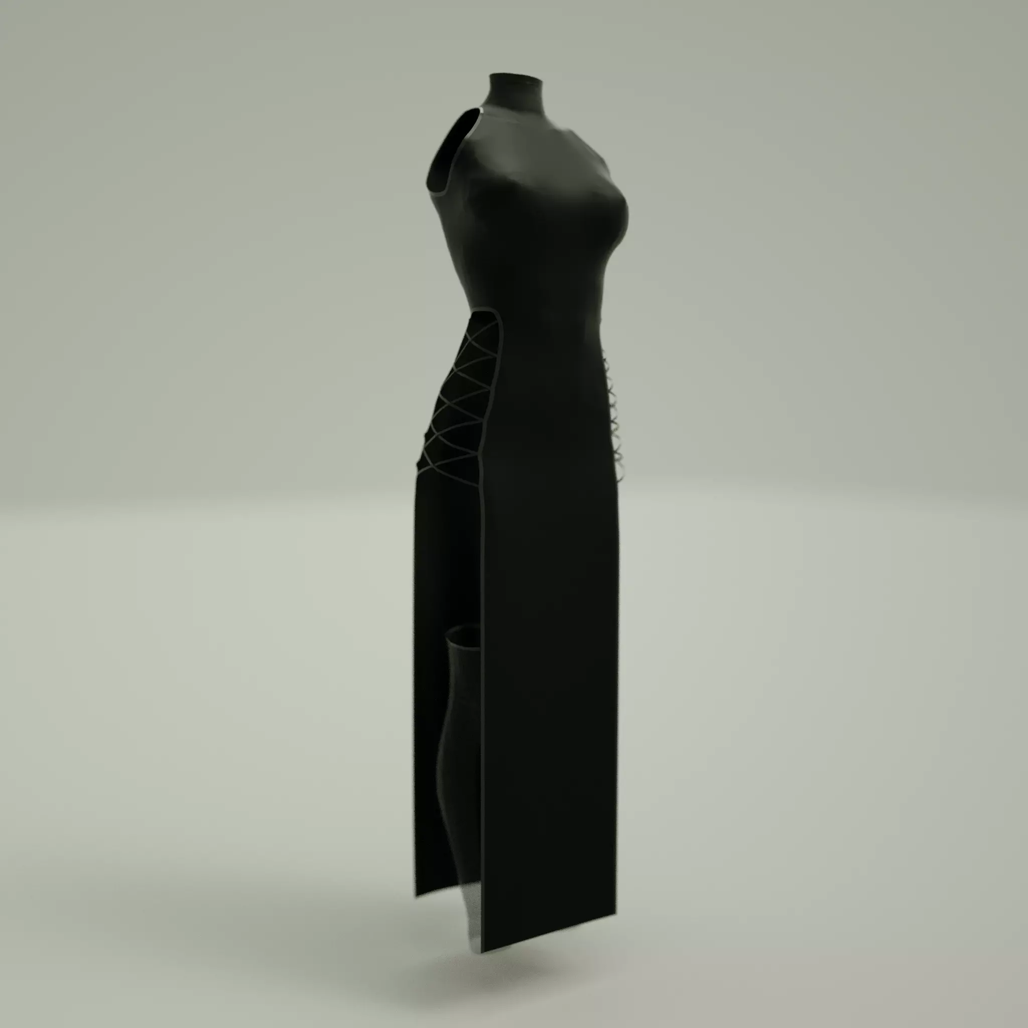 Womens elegant dress with side cutouts and stockings 3D model | CGTrader Womens elegant dress with side cutouts and stockings 3D model | CGTrader