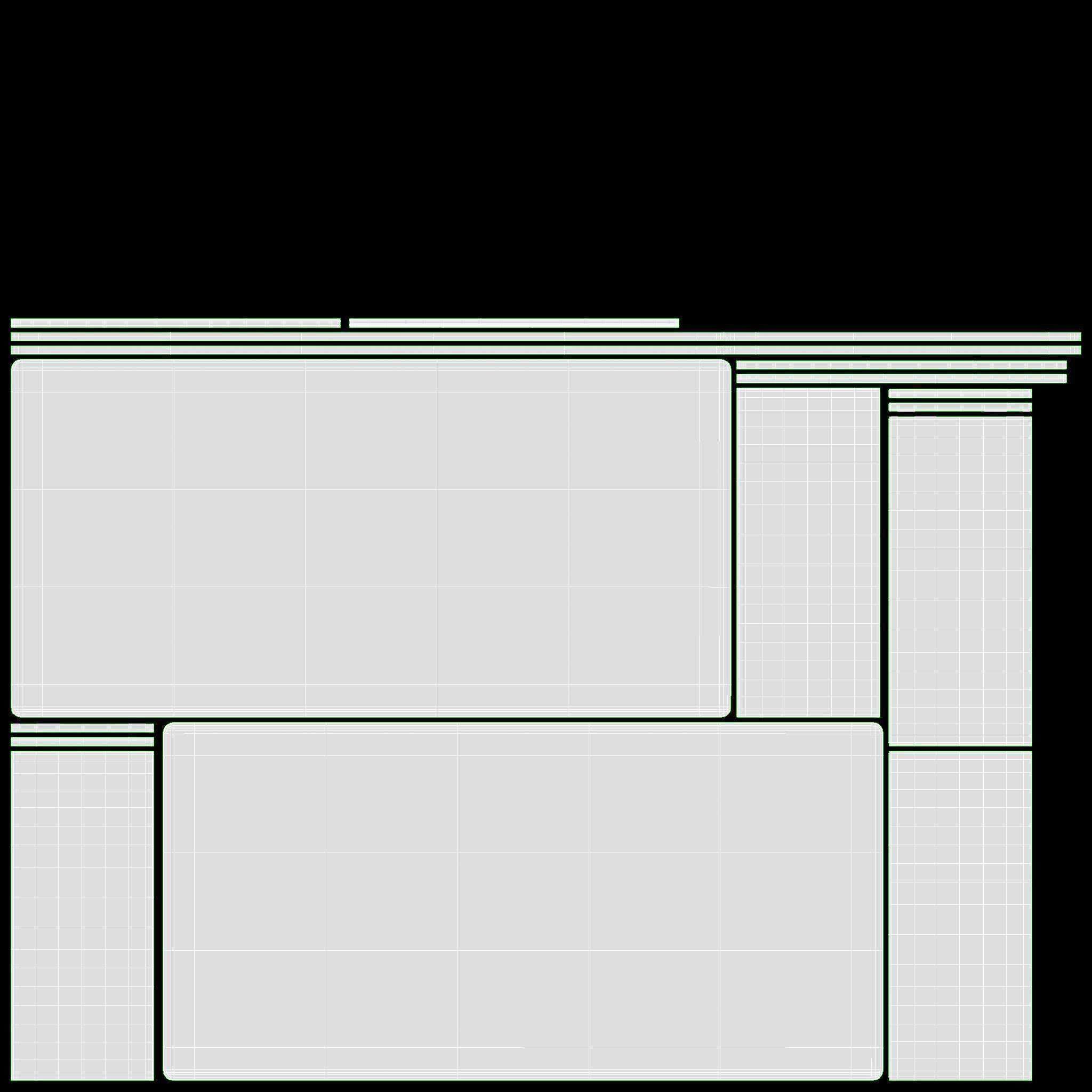 Writing Computer Desk with 2 Shelves 3D model_9