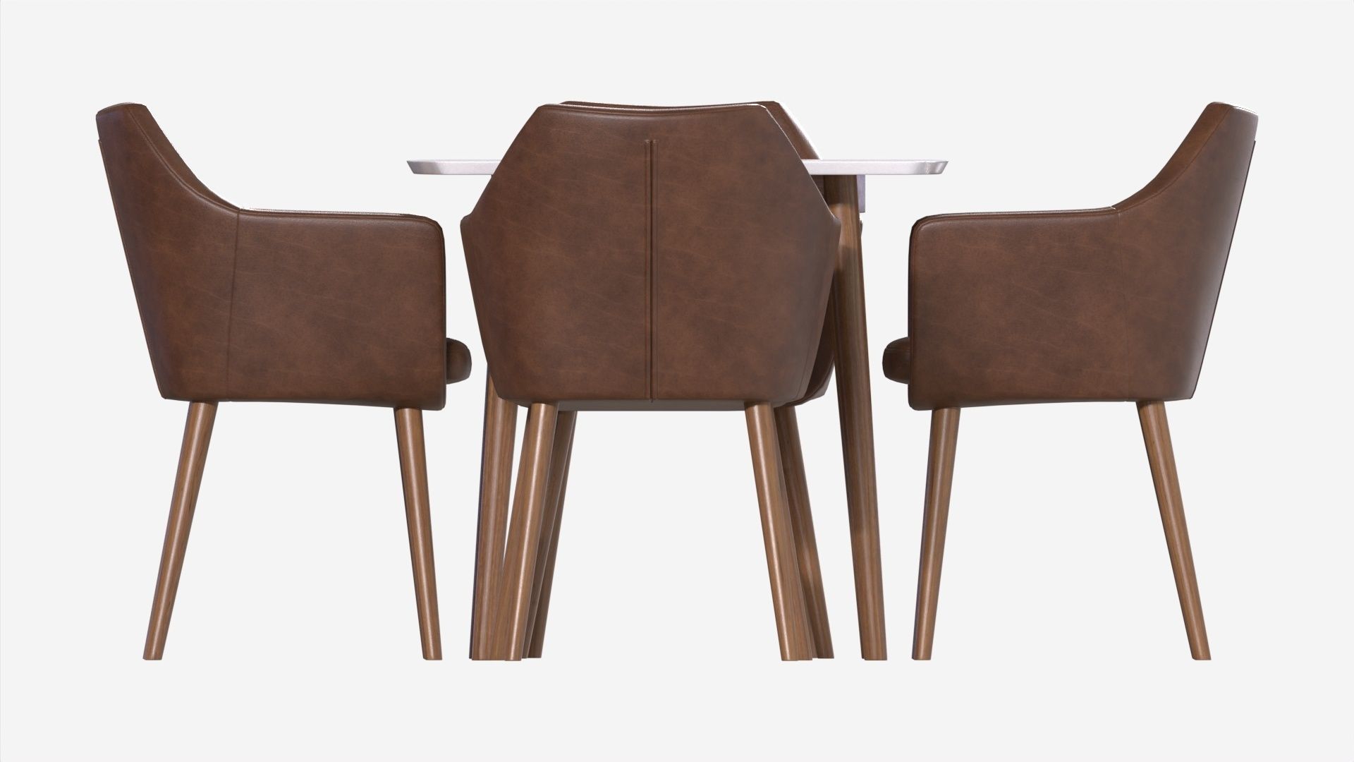 Dining set Nagano table 6 chairs 3D model_5