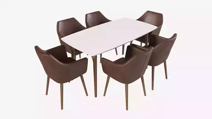 Dining set Nagano table 6 chairs