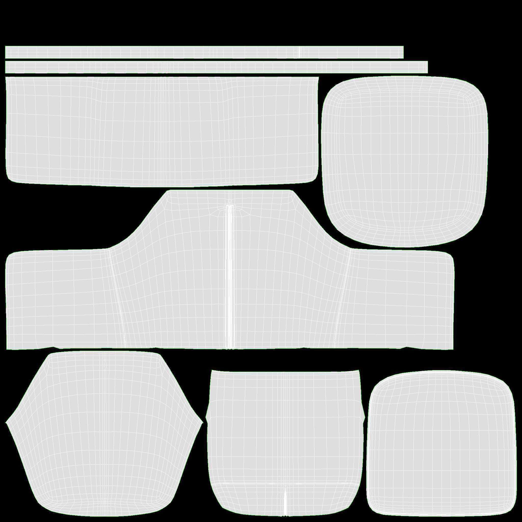 Dining set Nagano table 6 chairs 3D model_8