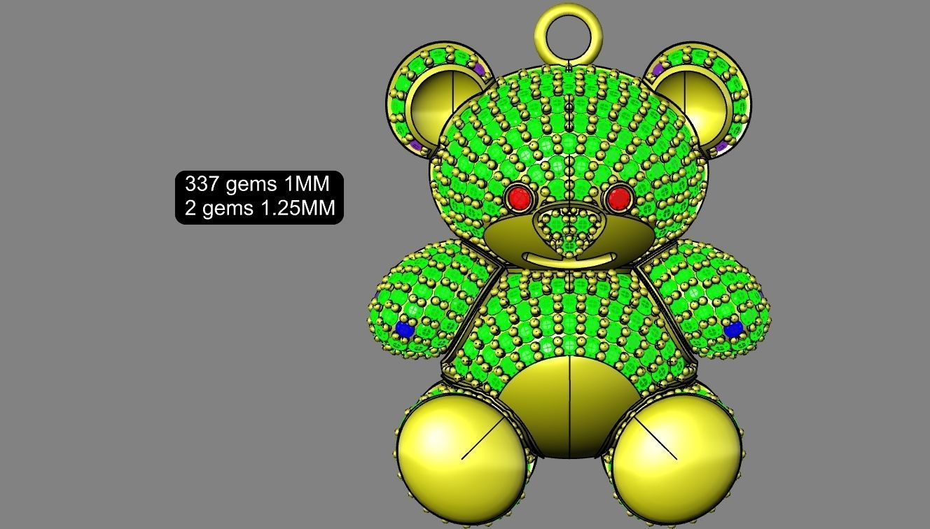 Teddy bear 3D print model_2