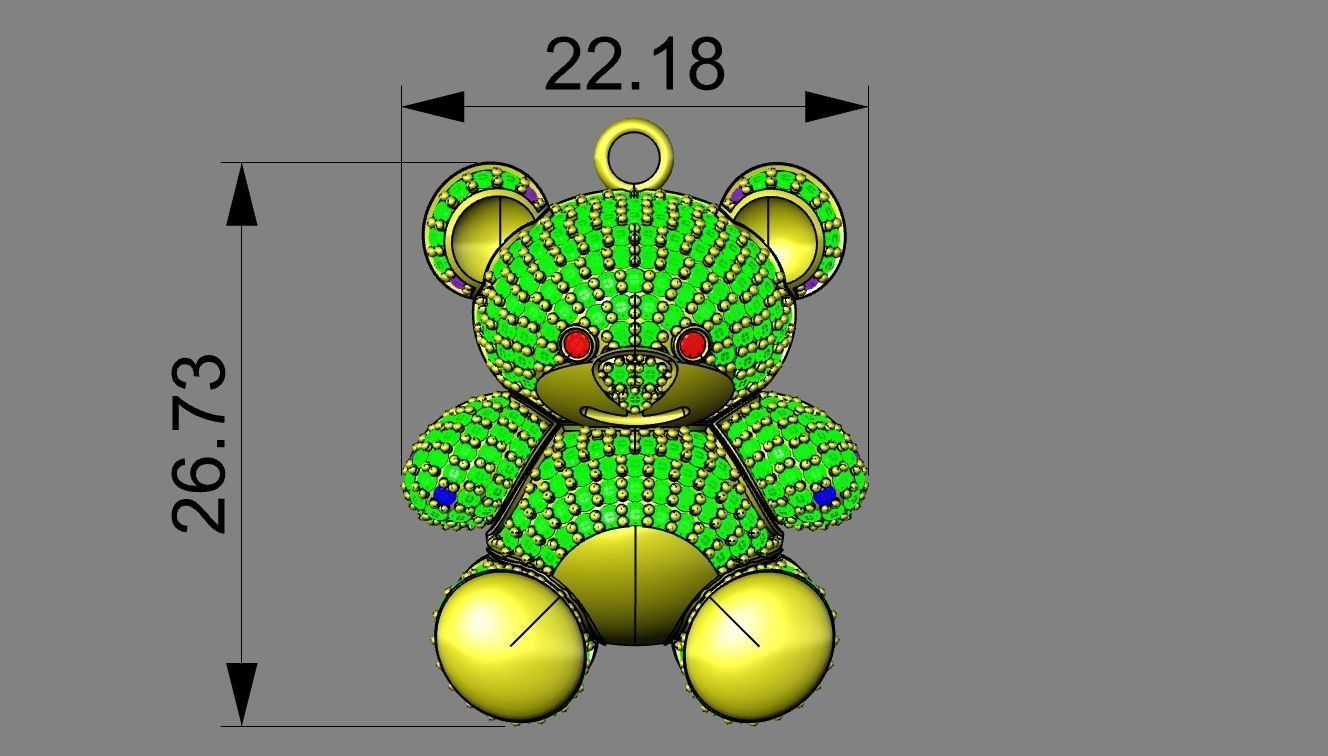Teddy bear 3D print model_1