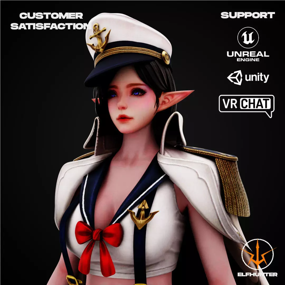 EXCLUSIVE ELF HUNTER ELF HUNTER EDITION RIGGED CHARACTER ELF SEA Low-poly 3D model