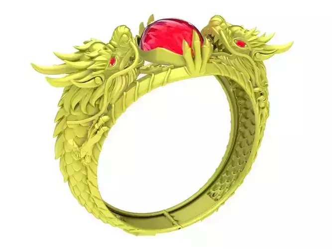 zodiac lucky oval ruby dragon men bangle 4159