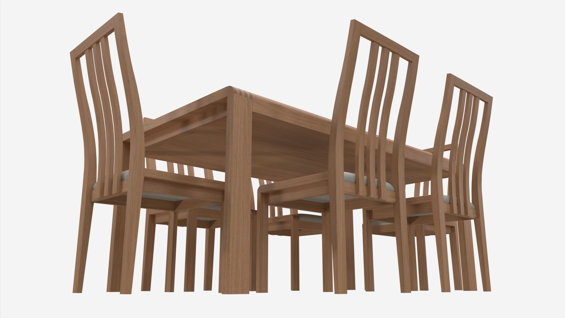 Dining Table with Chairs Ercol Bosco 3D model_3