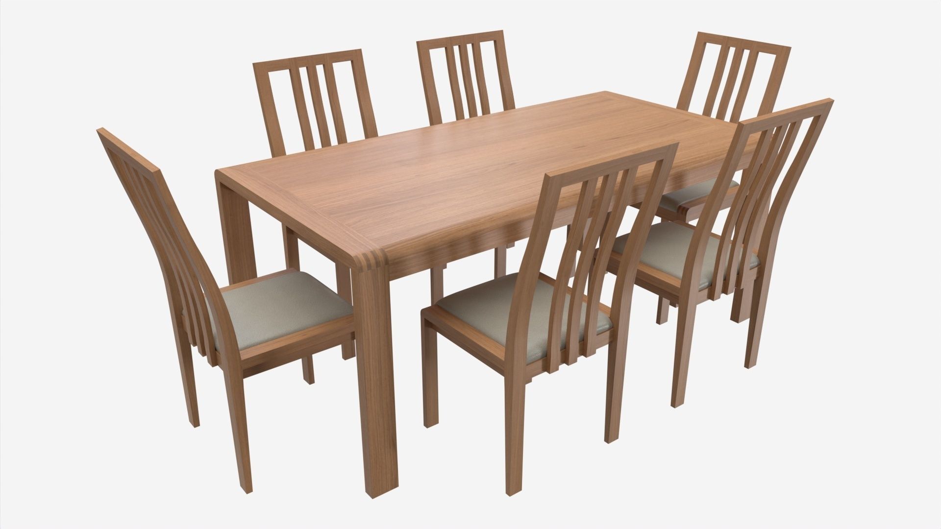 Dining Table with Chairs Ercol Bosco 3D model_1