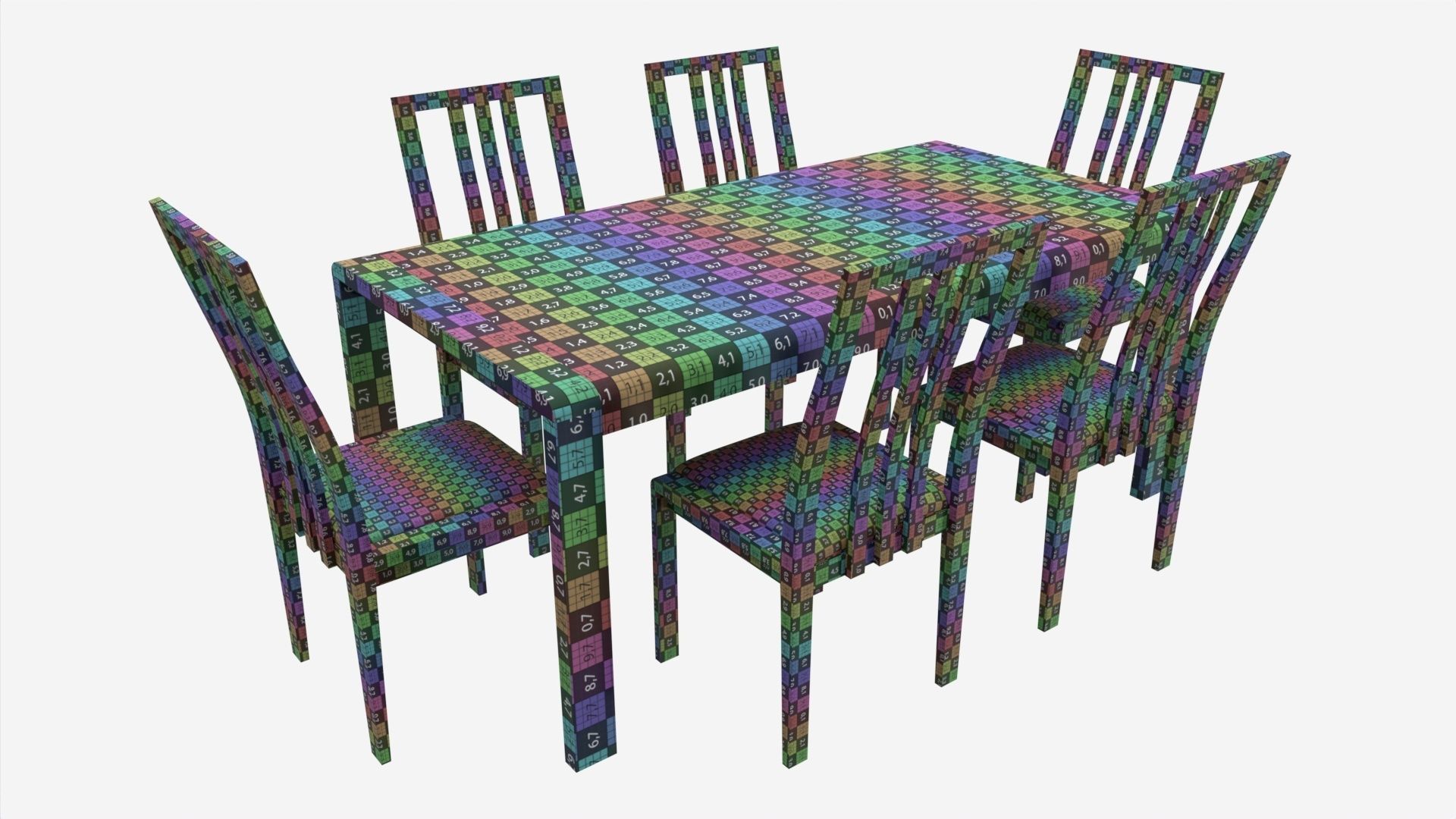 Dining Table with Chairs Ercol Bosco 3D model_8