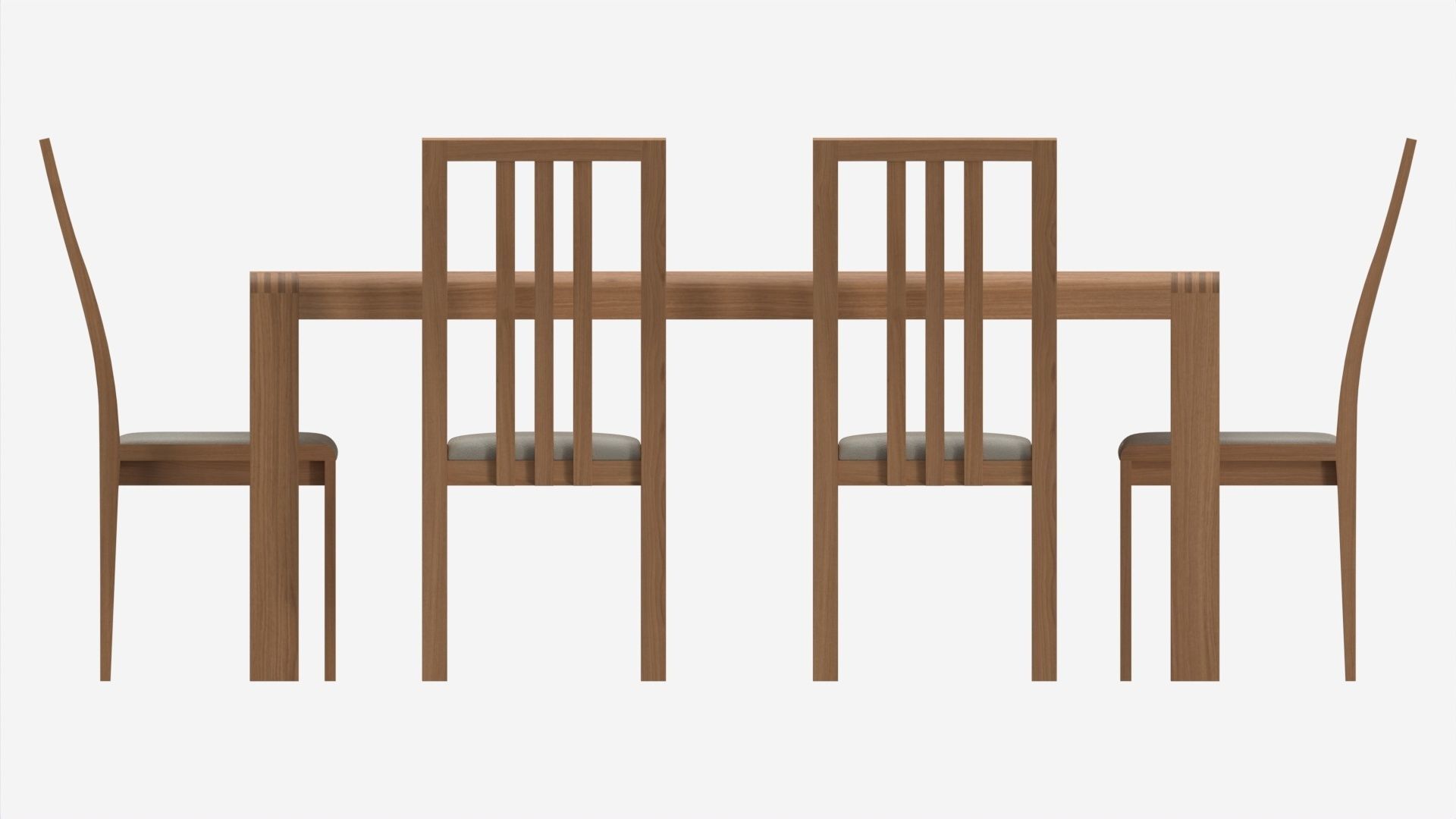 Dining Table with Chairs Ercol Bosco 3D model_5