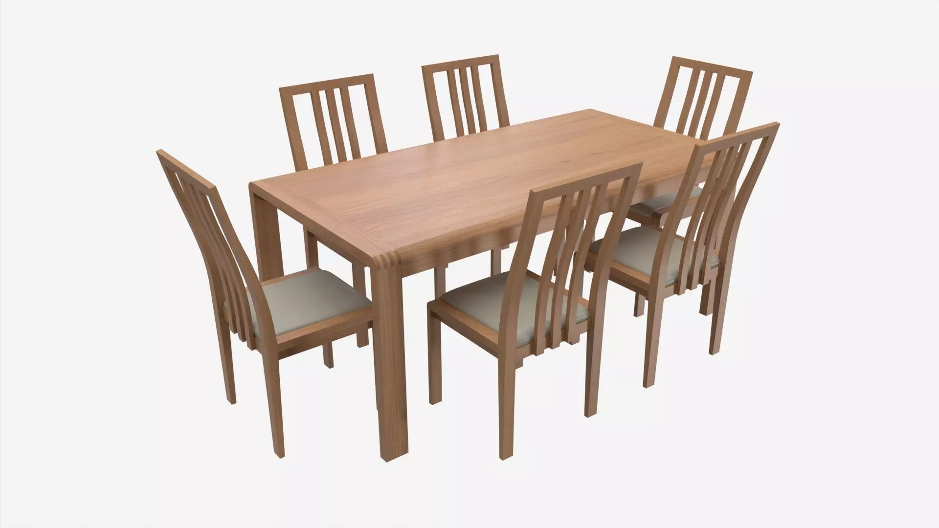 Dining Table with Chairs Ercol Bosco 3D model_0