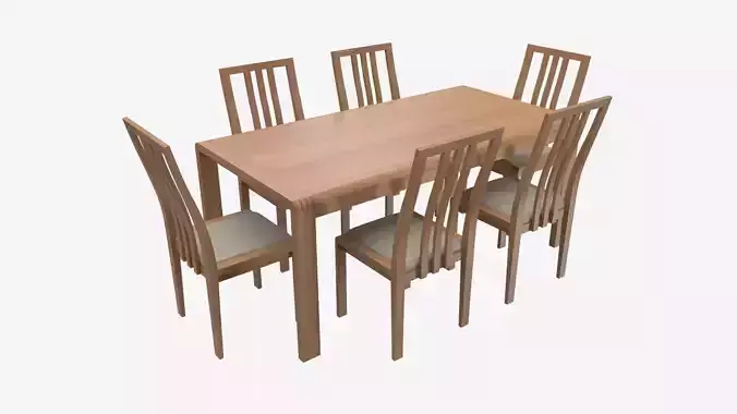 Dining Table with Chairs Ercol Bosco 3D model