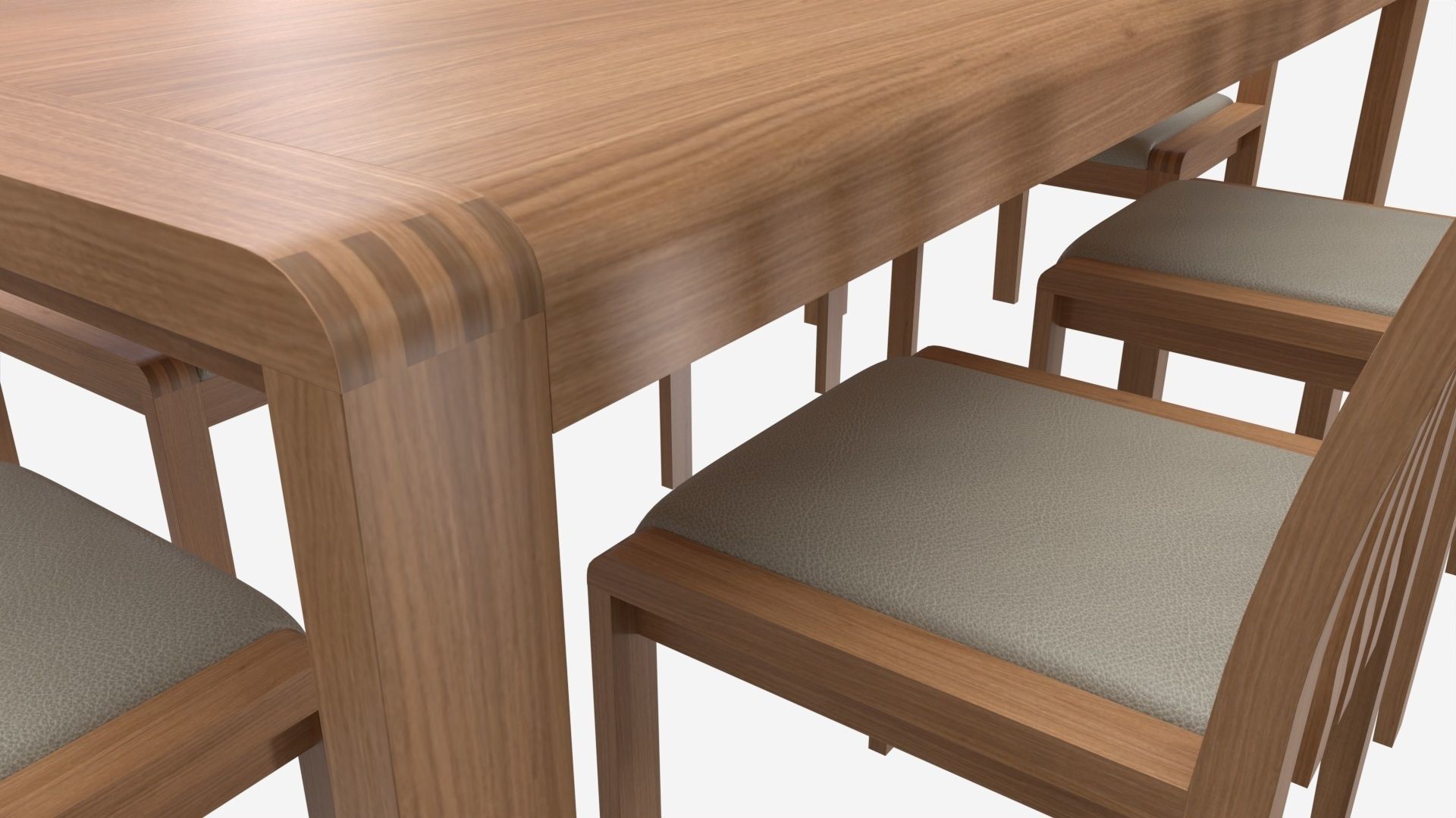 Dining Table with Chairs Ercol Bosco 3D model_2