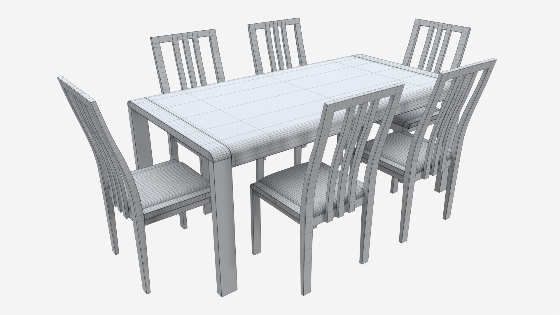 Dining Table with Chairs Ercol Bosco 3D model_7