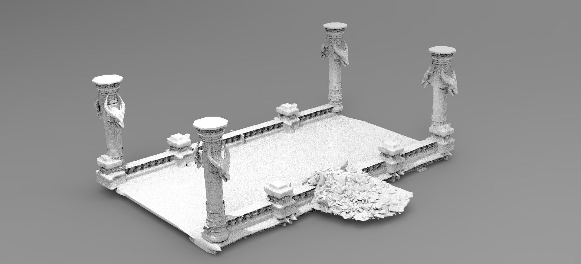 Lizard Man Town Hall Mining colony pillars  3D model_1