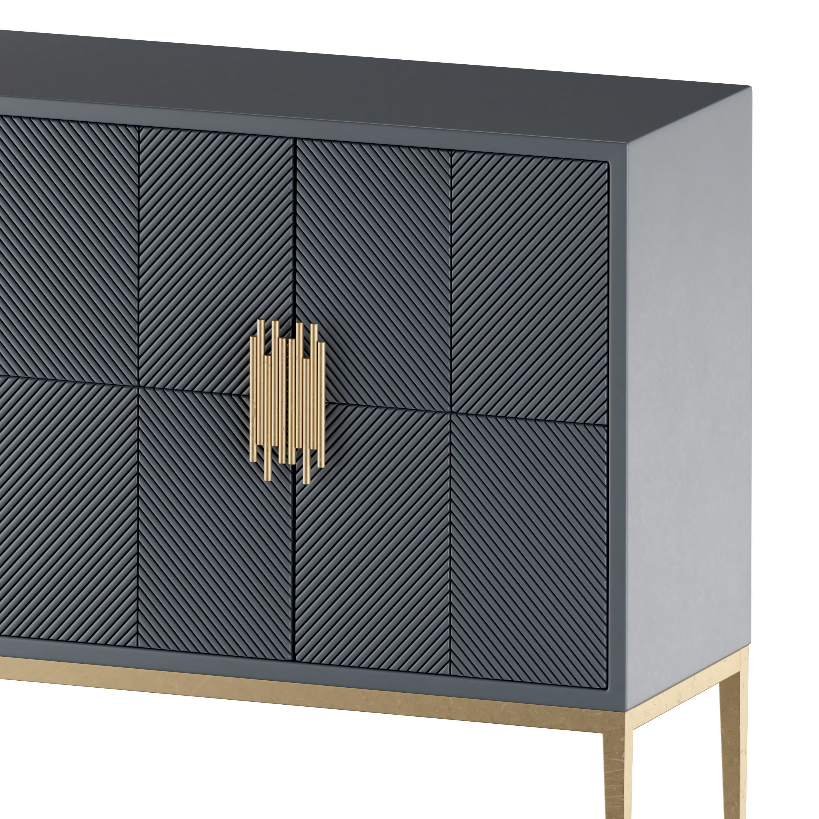 Corason Blue Solid Wood Storage Cabinet 3D model_1