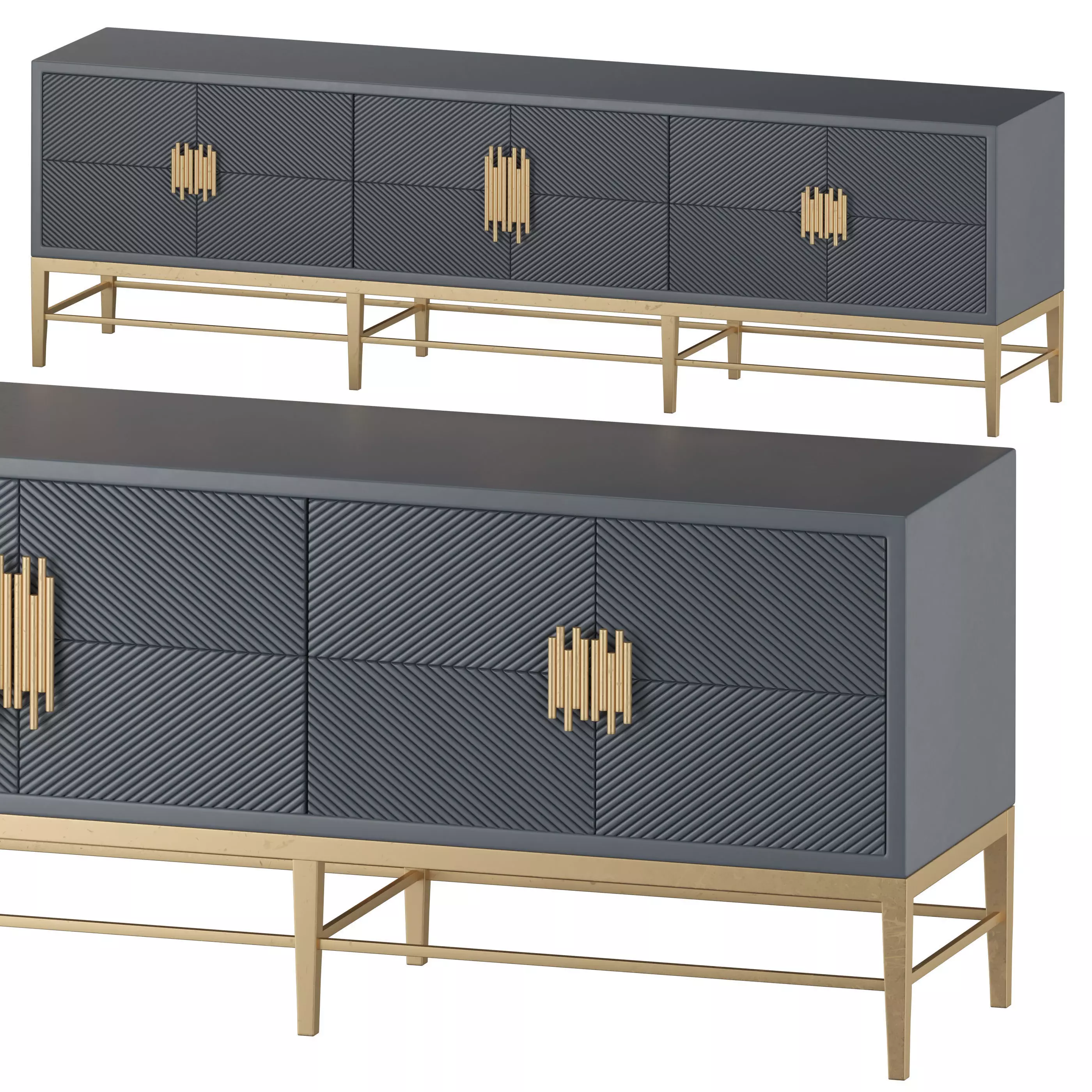 Barnabe Modern TV Stand Wooden 3D model_0