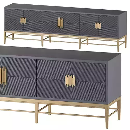 Barnabe Modern TV Stand Wooden 3D model