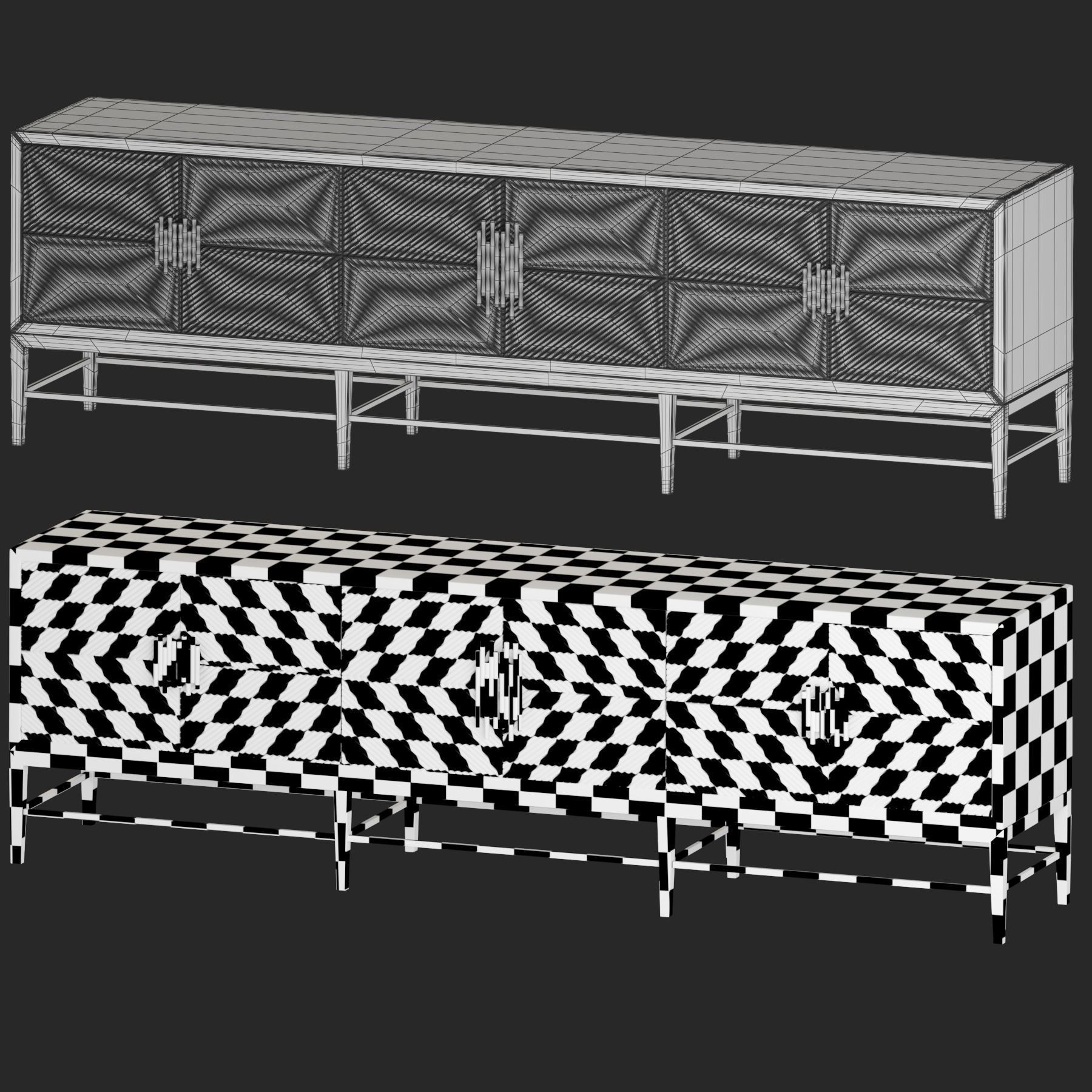 Barnabe Modern TV Stand Wooden 3D model_2