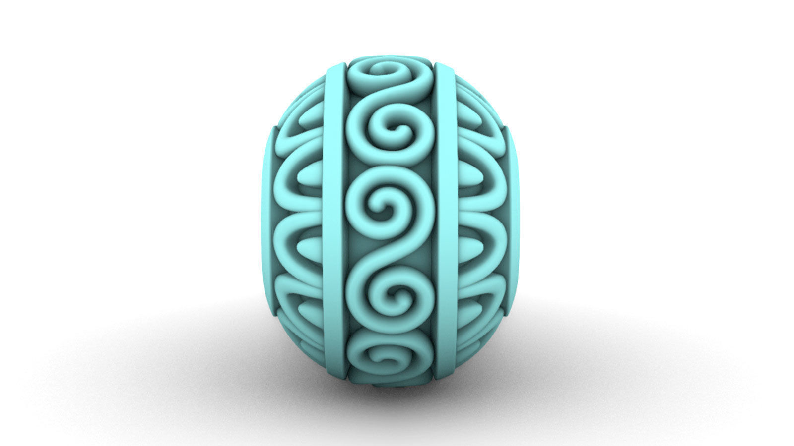 Bead For Charm Bracelet - Scroll Design - 4 hole sizes 3D print model_8